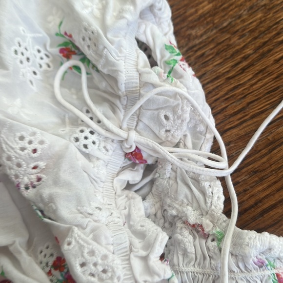 For Love and Lemons stretch smocked floral top - Picture 3 of 4